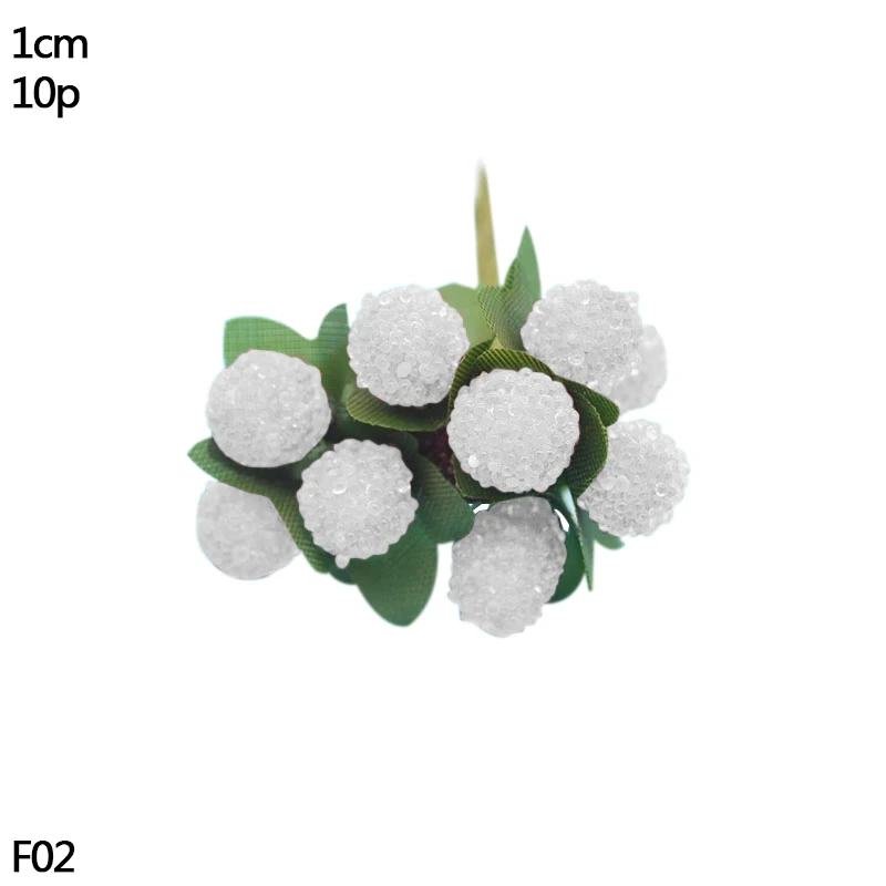 Белый гибридный цветок вишня тычинки ягоды ручной работы искусственный цветок DIY ВЕНОК для украшения торта/ремесла/нейлон цветок DIY подарок - Цвет: F02-1pcs white
