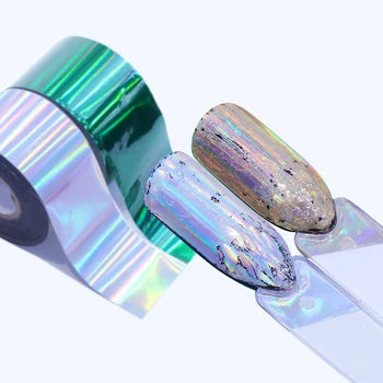 

7pcs Holographic Nail Art Foil Transfer Sticker Set Decal Slider Laser Gold Sliver Nail Art Decoration Manicure Wraps Tips TRA07