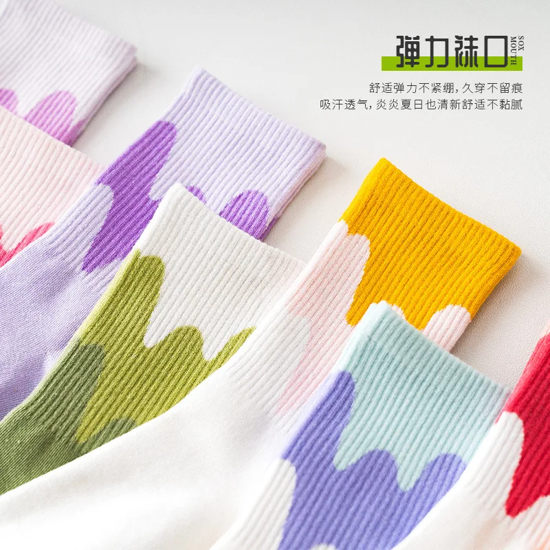 Ins Fashion Pinkycolor Women Socks Girls New Street Sports Warmer Thicken Spring Solid Colorful Middle Tube Soft free shipping