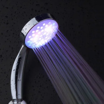 

LED Light Shower Head Colorful Automatic Discoloration Round Temperature Control Shower Head
