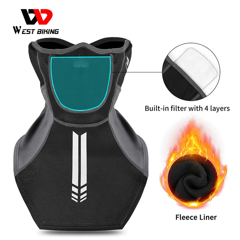 

WEST BIKING Neck Gaiter with Filter Reflective Headband Bandana Head Wrap Scarf Neck Warmer Headwear Balaclava for Sports