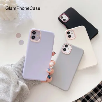 

GlamPhoneCase Simple Solid Color Phone Case For iPhoneSE 2 11Pro/Max X XS Max XR Soft Silicone Cover For iPhone11 7 8Plus Case