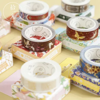 

1 pcs/lot DIY Japanese Paper Decorative Adhesive Tape Flower room series Hot stamping Washi Tape/Masking Tape Stickers