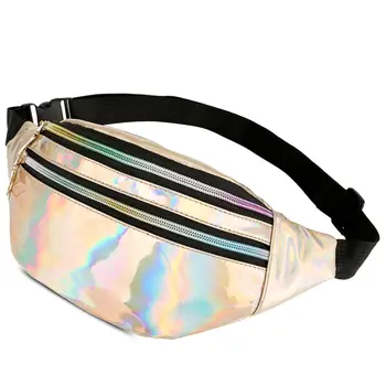 

New Women Waist Bag Fashion Laser Holographic Fanny Pack Bum Bag With Adjustable Belt Messenger Shoulder Crossbody Bag