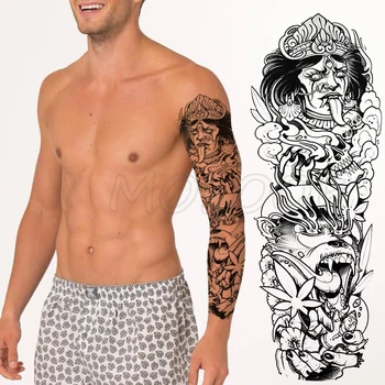 

Full Arm Waterproof Temporary Tattoo Sticker Skull Leaf Myth Prajna Cloud Fake Tatoo Flash Tatto Body Art for Man Woman
