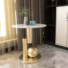 Table d'appoint de luxe en marbre, Style nordique, léger, Style moderne, salon, balcon, Table basse, canapé, meuble, Table de chevet