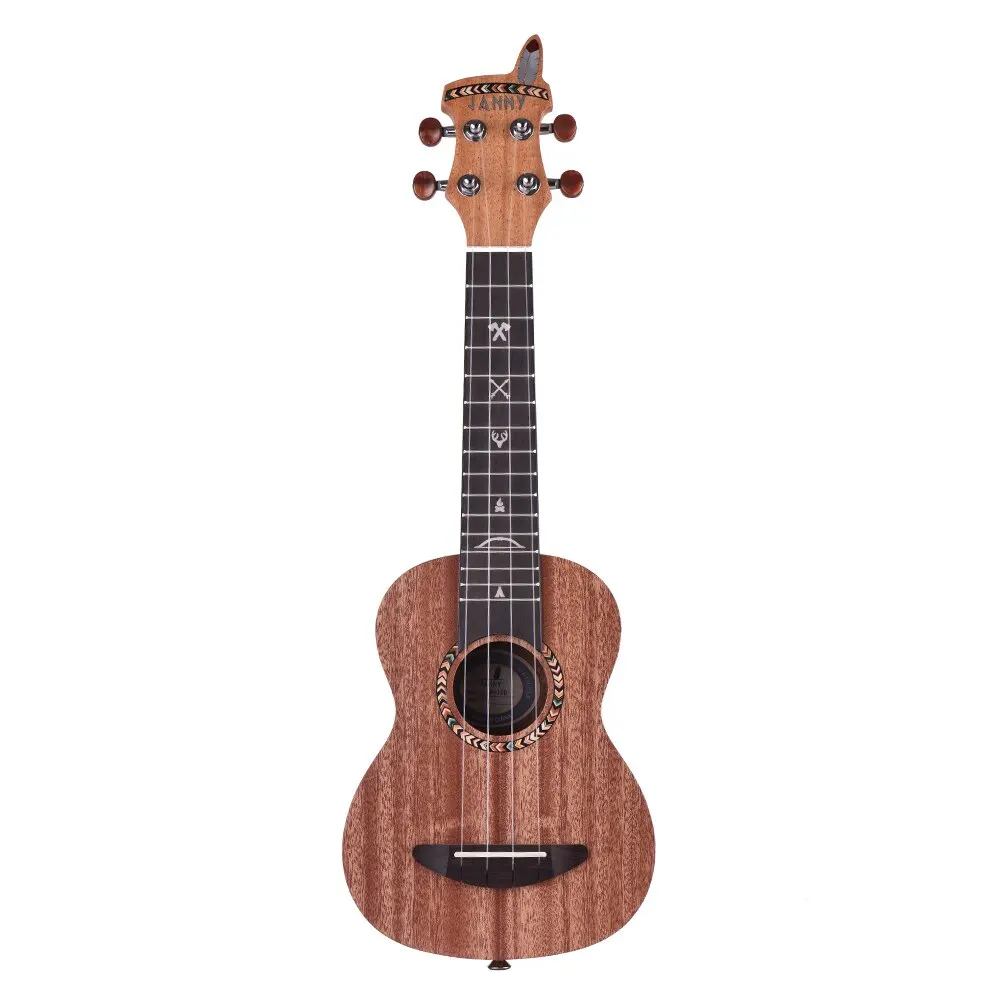 Ammoon Высокое качество 2" Акустическая деревянная укулеле Ukelele Укулеле Уке из красного дерева углеродная нить с зажимом тюнер