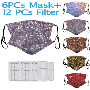 

facemask maske Sequin Print Dustproof Windproof Anti-spitting face maskswashable and reusable Facemask maske filter mascarillas