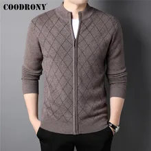 

COODRONY Brand Thick Warm Winter Zipper Sweater Coat Men Clothing Fashion Casual Cashmere Merino Wool Turtleneck Cardigan C3146