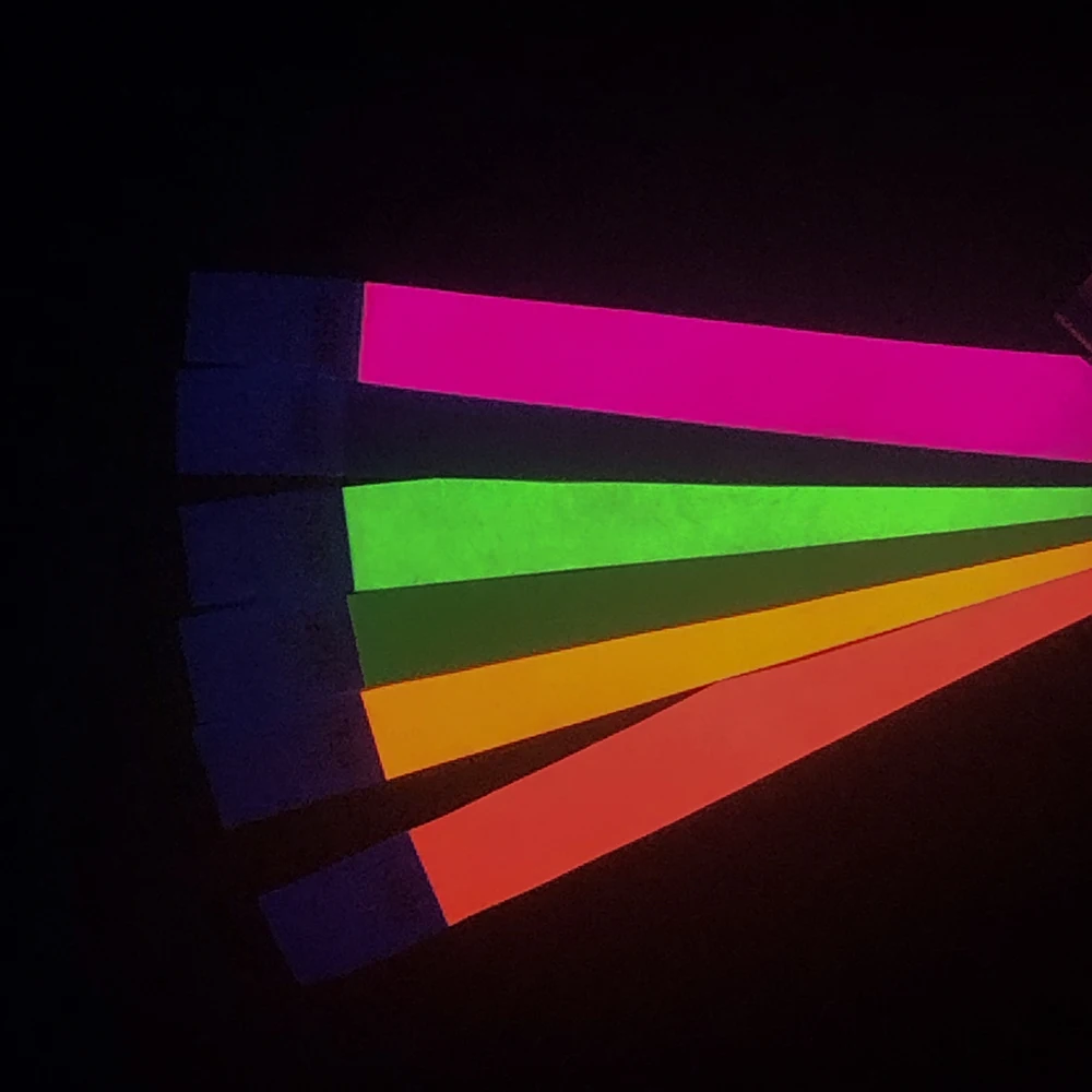 Tyvek Bracelet One Time Use 100 Pcs Different Neon Paper All Colors Wristbands for Events and Wedding Party