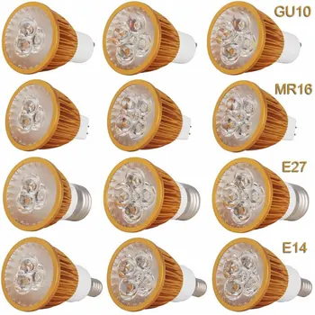 

10PCS/Lot Dimmable LED Spotlight Bulb GU10 E27 E14 B22 E12 LED spot light lamp MR16 DC 12V 220V 110V 9W 12W 15W Lamp
