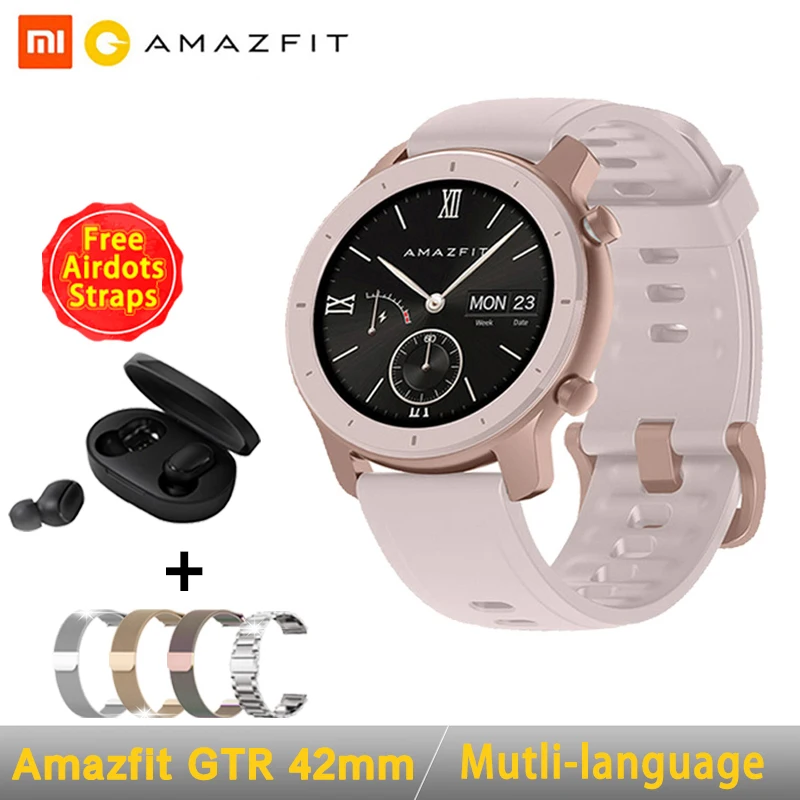 [Глобальная версия] AMAZFIT GTR смарт-часов 42 мм 5ATM Водонепроницаемый GPS ГЛОНАСС Bluetooth