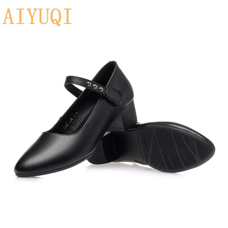 AIYUQI; официальная женская обувь; коллекция года; сезон осень; Новинка; роскошная женская обувь из натуральной кожи с острым носком; женская модельная обувь; большие размеры 41, 42, 42