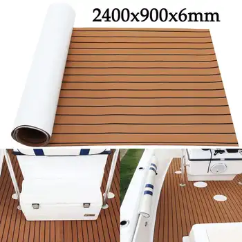 

2400x900x6mm Self Adhesive EVA Foam Boat Flooring Faux Teak Decking Sheet Pad Non-Slip Yacht RV Boat Marine Flooring Mat Brown