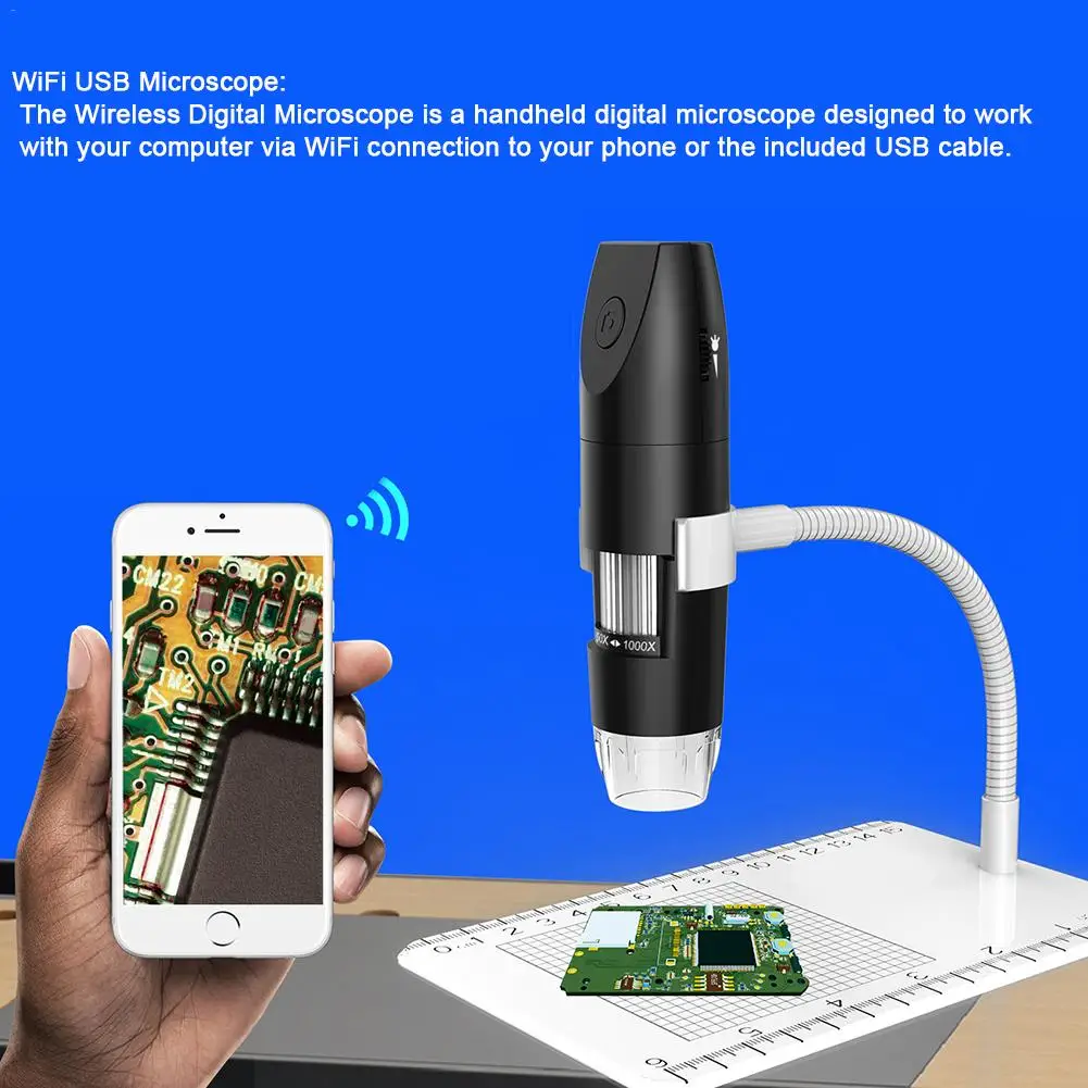 2MP HD Wifi электронный микроскоп 1000x цифровое увеличительное стекло USB промышленный