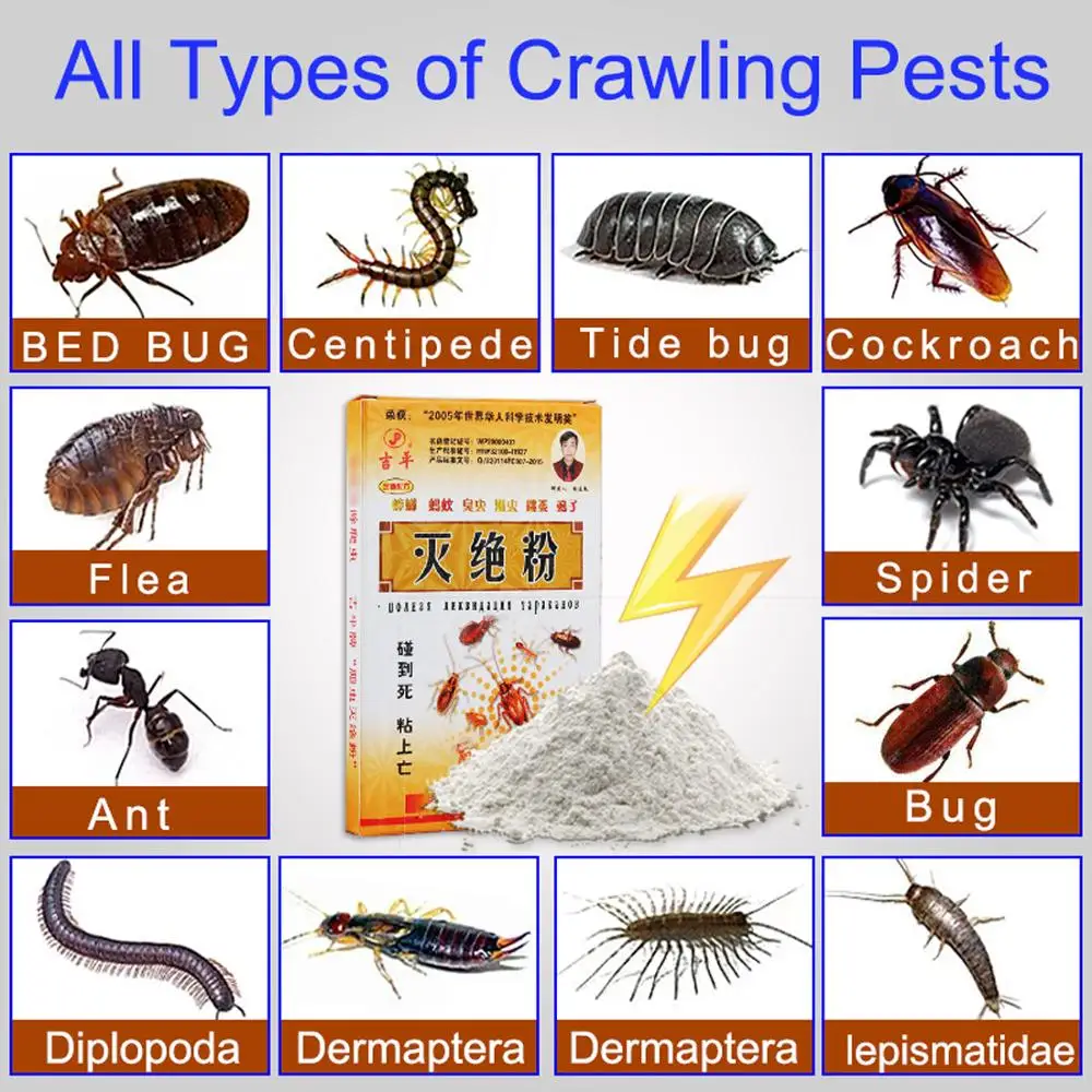 Effective Eliminate Powder Cockroach Spider Bed bugs Killing Bait Poison Drug Medicine Insecticide Killer Pest Control Kitchen Effective Eliminate Powder Cockroach Spider Bed bugs Killing Bait Poison Drug Medicine Insecticide Killer Pest Control Kitchen