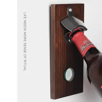 

Magnetic Bottle Opener Wall Mount Fridge Magnet Beer Cap Catcher Kitchen Tool