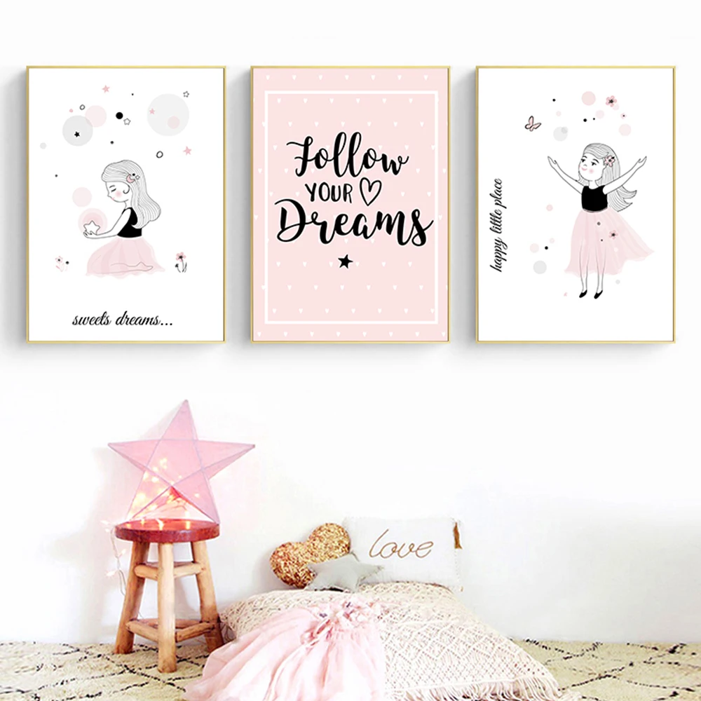 Pink-Baby-Girl-Room-Decor-Nordic-Kids-Poster-For-Children-Nursery-Wall-Art-Cartoon-Kite-Pictures (1)
