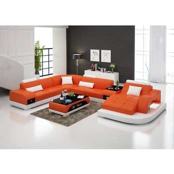 

Living Room Sofa set corner sofa speaker real genuine cow leather sectional sofas