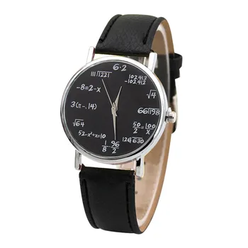 

2020 Hot Sale Fashion Ladies Watch Women Casual Leather Quartz Watch Creative Mathematical Equation Clock Relogio Feminino