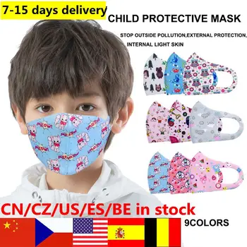 

5PCS Dust Mask Children Mouth Mask For Kids Cartoon Thicken Smog Masks Colorful Warm Facial Protective Covers Mouth Cap