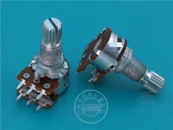 

5pcs for ALPHA RV122F-20-15K-B20K-004 125G double potentiometer B20K / handle length 15MM Wide 13MM