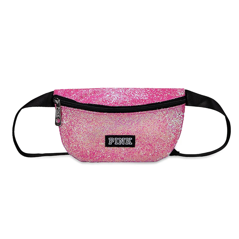 

Girl Sequin fanny pack waist bag mini women beach pockets pouch belt Running bag