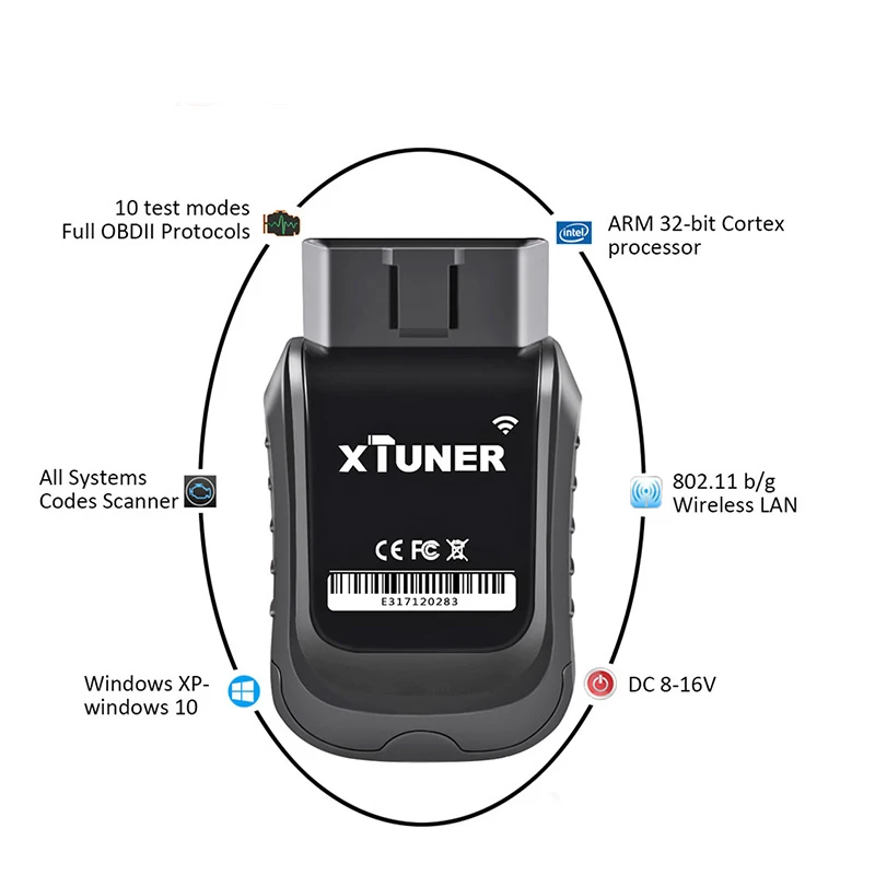 [XTUNER Дистрибьютор] XTUNER E3 WINDOWS 10 беспроводной OBDII диагностический инструмент Pefect