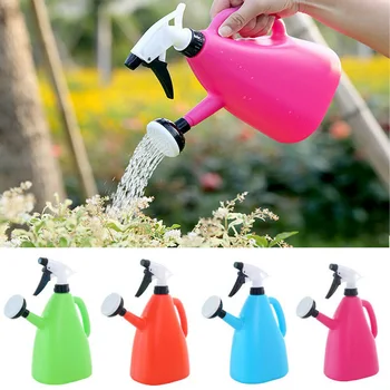 

New Hot 2 in 1 Plastic Watering Can Indoor Garden Plants Pressure Spray Water Kettle Adjustable Sprayer 1L SMR88
