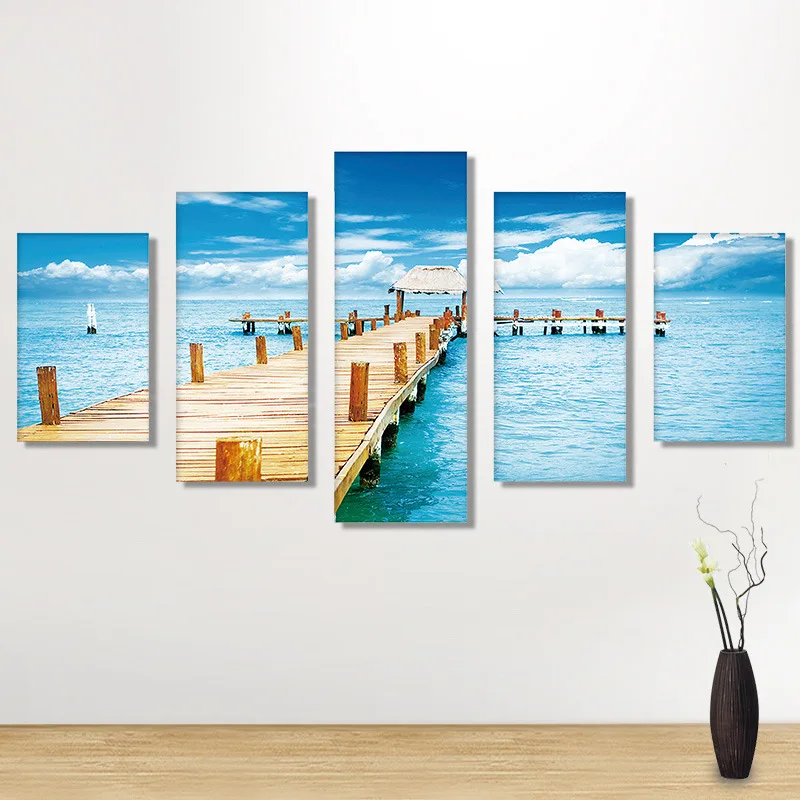

Sea pier 5D Diamond Paintings Five Connected Pieces Room Decoraitons 100% Full Drill Diamond Painting Home Decoration