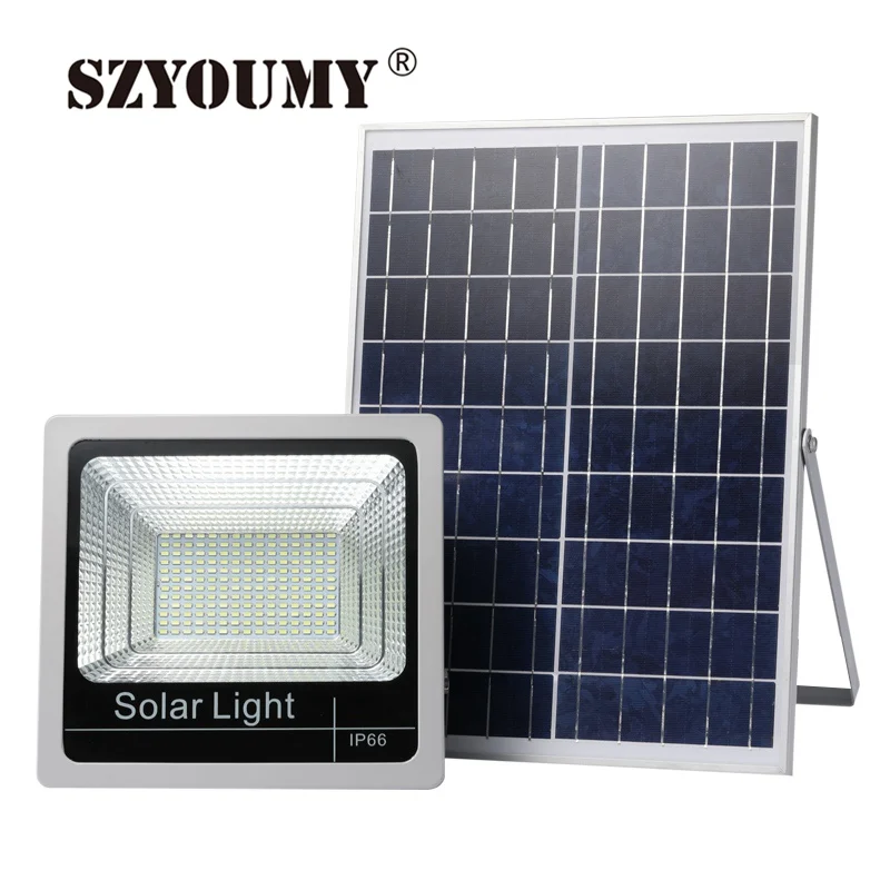 

SZYOUMY Upgared 40W 60W 80W 100W Solar floodlight Outdoor Square Street LED Garden Solar Light With Remote Battery Indicator