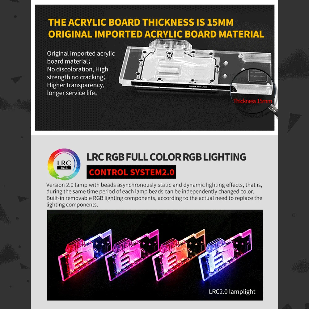 Barrow BS-NVTTV-PA, Full Cover Graphics Card Water Cooling Blocks,For Founder Edition Nvidia Titan V   