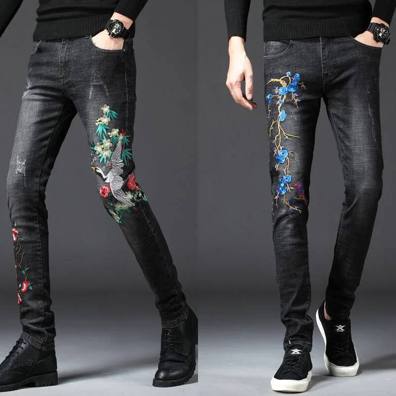 Men's high quality embroidery jeans 