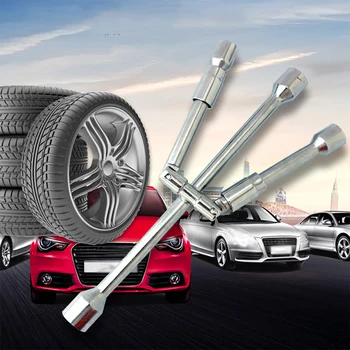

Cross 4 Way Easy Operate Folding High Hardness Lug Wrench Chrome Vanadium Steel Extended Thickened Universal Tool Tire Repair