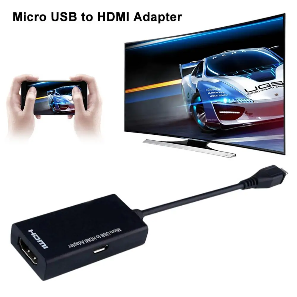 Высококачественный черный микро-usb к HDMI мужчин и женщин высокоскоростной HDTV адаптер конвертер кабель для телефона для мобильного телефона