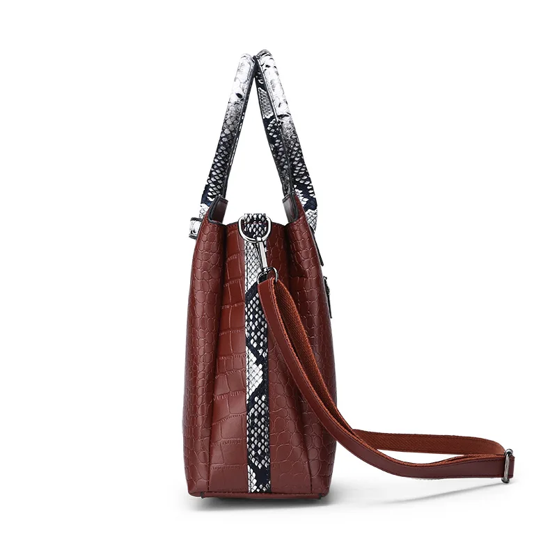 

Hot Selling WOMEN'S Bag Europe And America Fashion Large Capacity Different Size Bags Two-Piece Set Handbag Women's Crocodile Pa