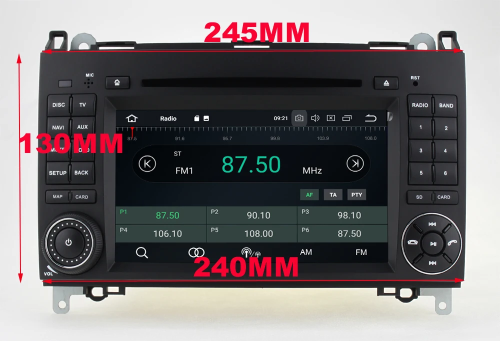 7 Android 9.0 Car DVD GPS player For Mercedes Benz Vito Viano W169 W245 W906 B200 VW Sprinter Octa 8 Core WIFI 4+64GB Auto Radio