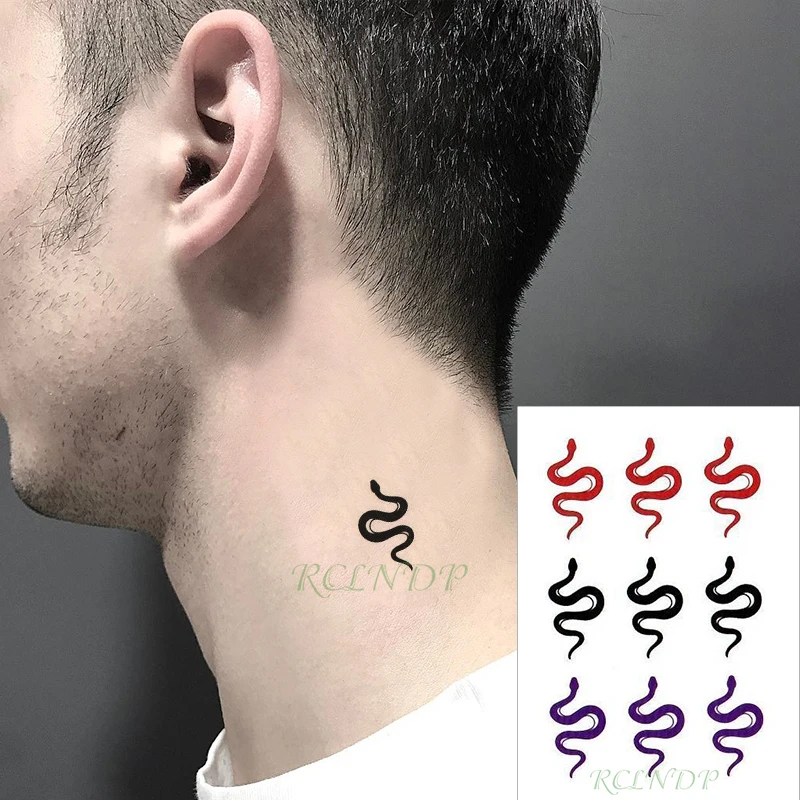 

Waterproof Temporary Tattoo Sticker snake animal three colours fake tatto flash tatoo hand led arm back for kid men women child