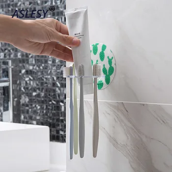 

1-5pcs Plastic Toothbrush Holder Toothpaste Storage Rack Shaver Tooth Brush Dispenser Bathroom Organizer Accessories Tools