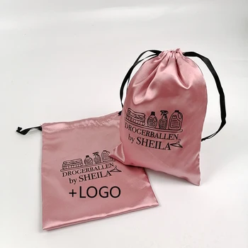 

50PCS Custom Logo Satin Drawstring Bag Jewelry/Perfume/Makeup/Cosmetic/Eyelash/Glasses/Virgin Hair Packaging Bag Gift Pouch