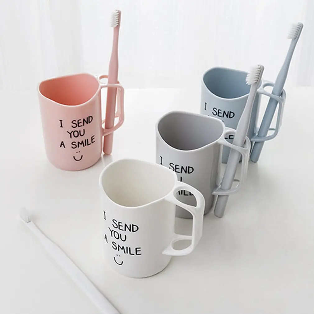 plastic Mug With Toothbrush Holder creative Tooth-brushing Cup Bathroom Wash Gargle Household Invertable Mouth Cup