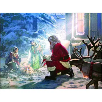 

Full Square/Round Diamond Painting Savior 5D Diy Diamond Embroidery Santa and reindeer Decor Picture Mosaic Rhinestone Jesus