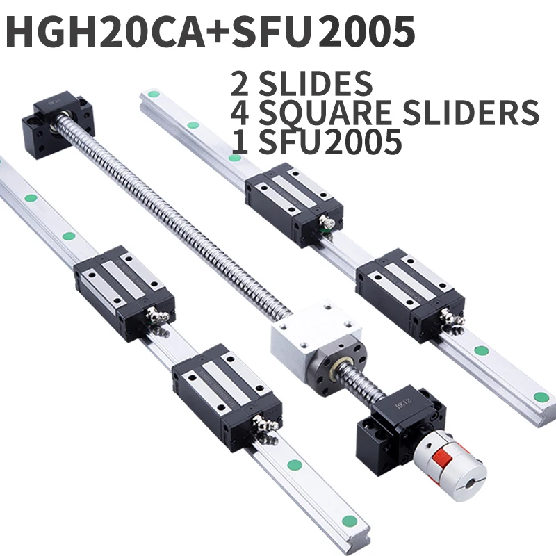 1 комплект шариковых винтов SFU2005 + 2 HGH20 произвольной длины 4 HGH20CA линейных