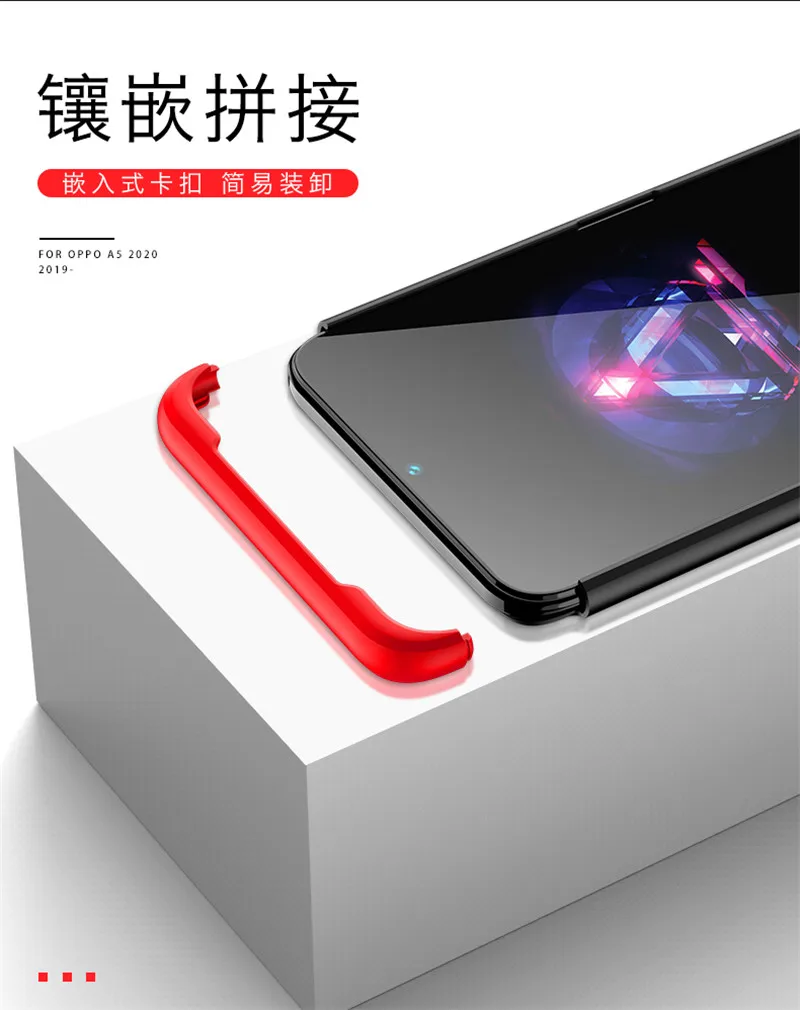 Oppo A5 A11X чехол A52020 360 градусов полное покрытие защищенное матовое твердое покрытие для Oppo A9 цветное покрытие со стеклянной пленкой