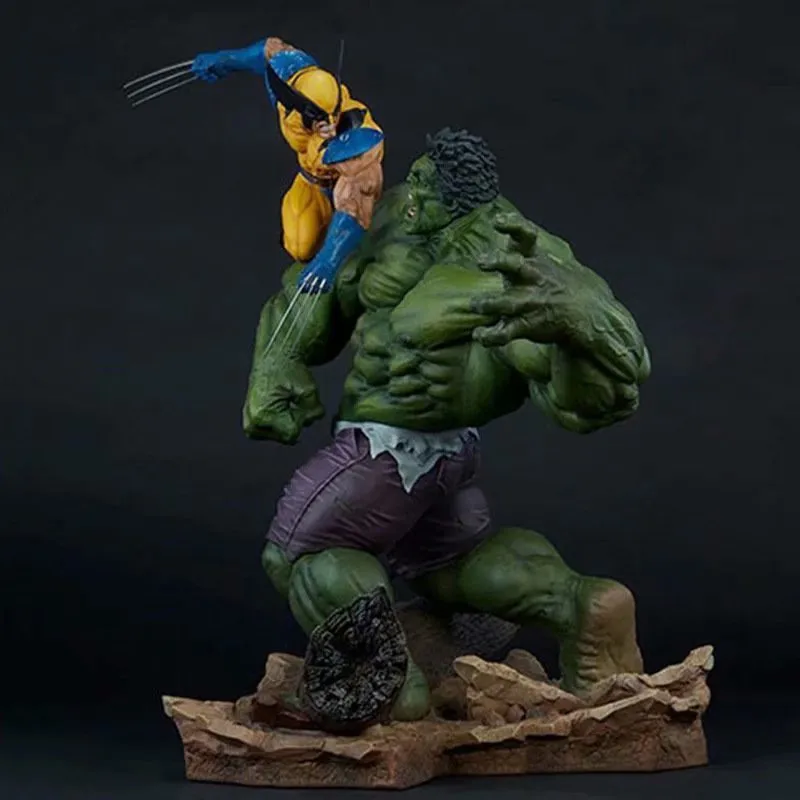 

Large Size 36cm Combat Scene Version Hulk VS Wolverine PVC Action Figure Statue Collection Model Adult Gift X4463