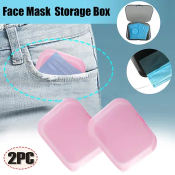 

Mascarilla 2pcs Plastic Face Mask Storage Reusable Box Bag Pollution Face Mask Storage Bins Holder Mask Case Mouth Caps Washable