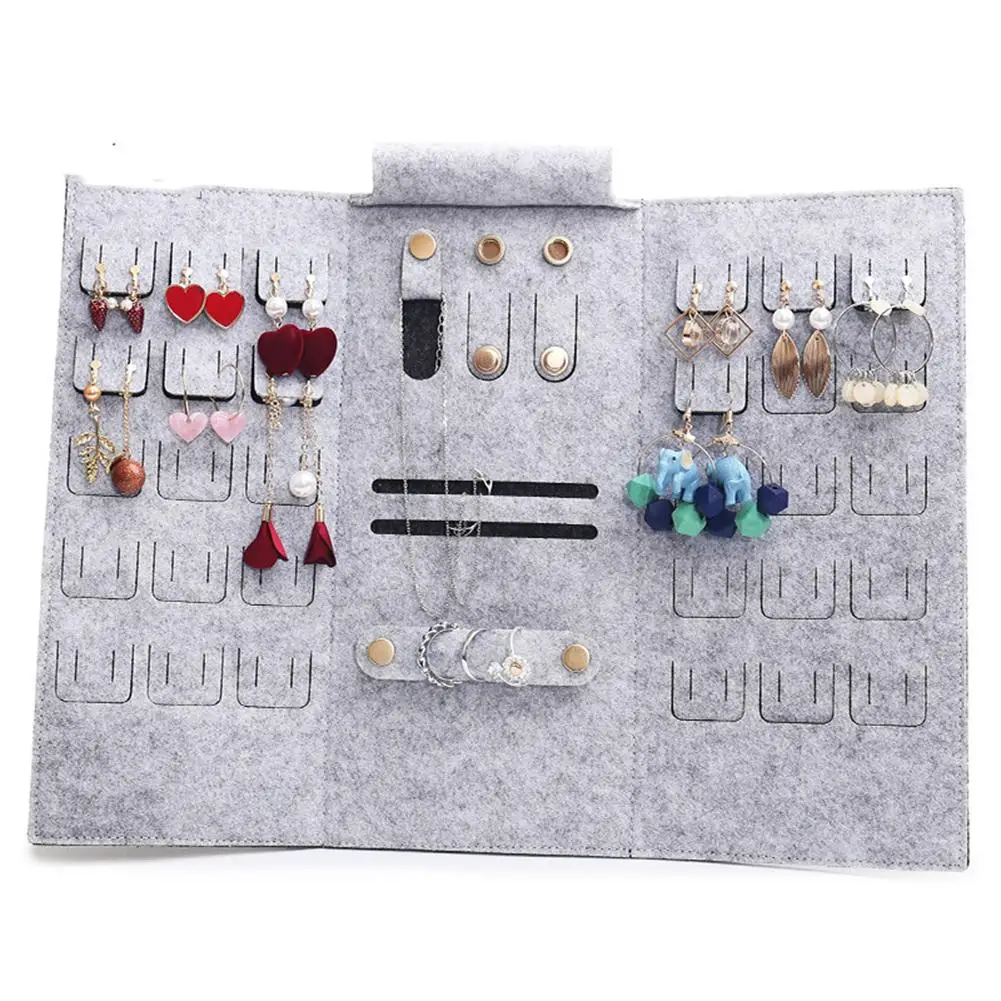 Jewelry Holder Felt Bag Necklace Bracelet Earring Ring Pouch Packing Organizer Bags Storage Collection For Travel Folding Purse | Багаж и