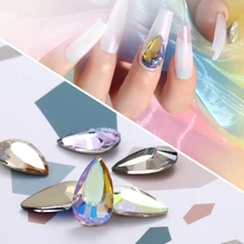 

10x17mm Drop Shaped Big Rhinestones For Nails Diamonds Stone Parts 10Pcs Glitter Glass Beads Kawaii Accessories All For Manicure