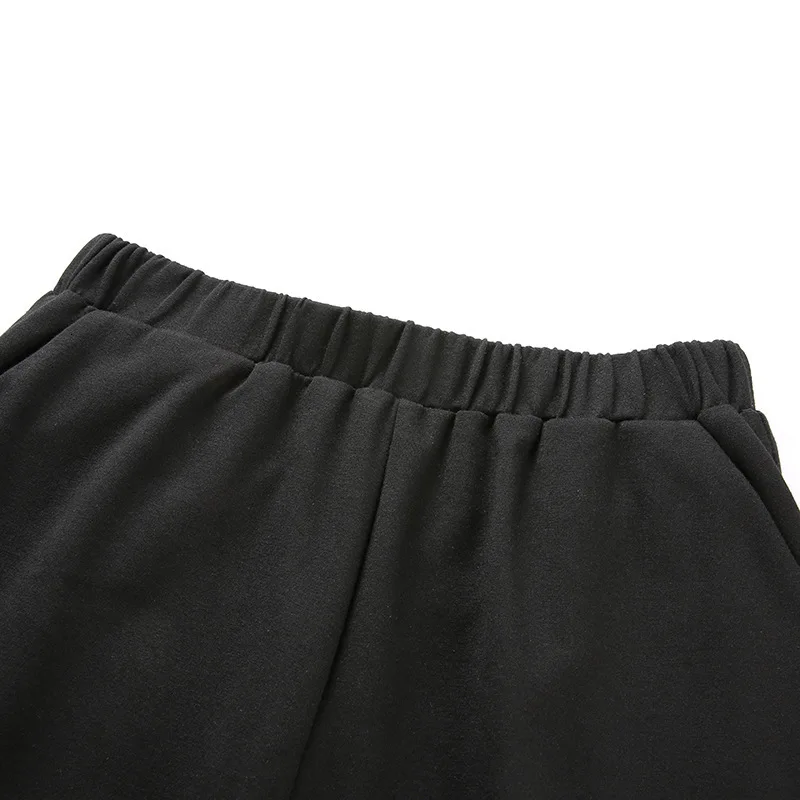JIEZuoFang, черные уличные Панталоны с боковой пуговицей, женские спортивные штаны с высокой талией и бегуны, корейская мода, хиппи, шаровары