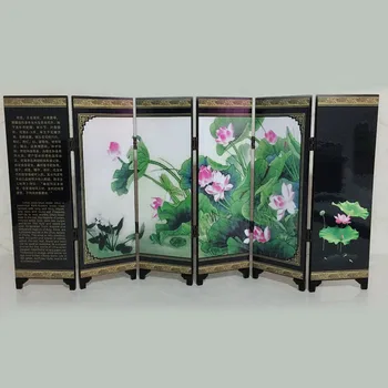 

6 Panel Retro Style Wood Screen Room Divider Wood Folding Partition Crafts Decor 48*24*0.6cm 6 Pieces